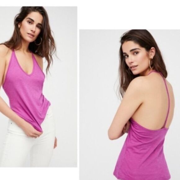 NWOT Free People Strappy T back Camisole Tank Top shirt small - Picture 1 of 7